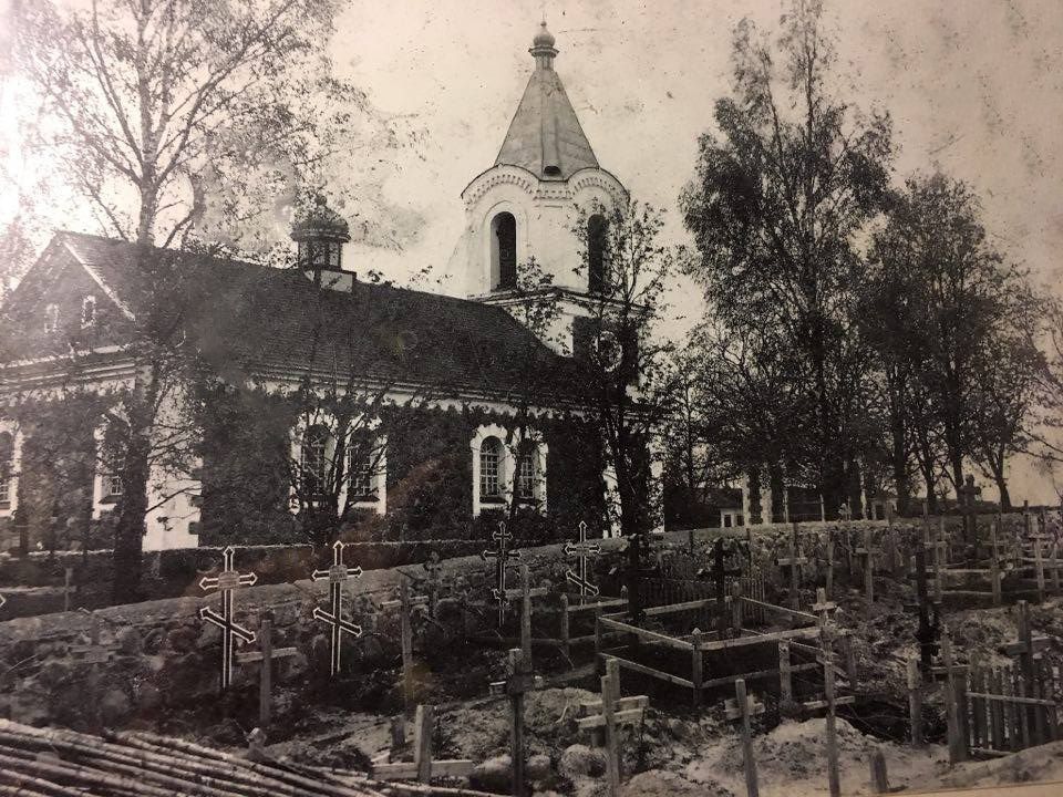 Церковь Георгия Победоносца, Лоск (Воложинский район, Беларусь, Минская область). архивная фотография, Частная коллекция. Фото 1910-х годов