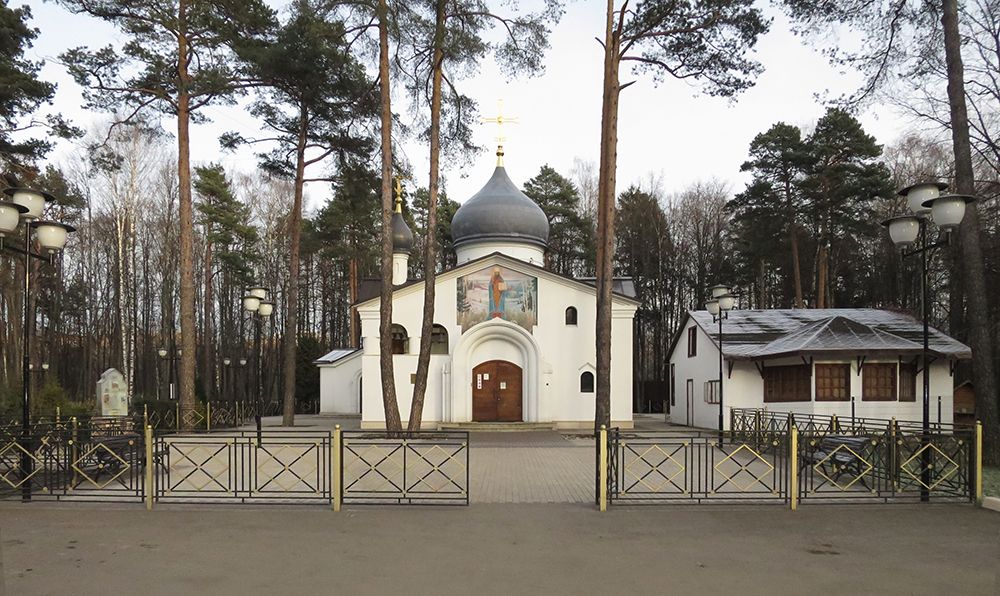 Церковь Владимира, митрополита Киевского в Болшеве (новая), Королёв (Пушкинский район и гг. Ивантеевка, Королёв, Московская область). общий вид в ландшафте