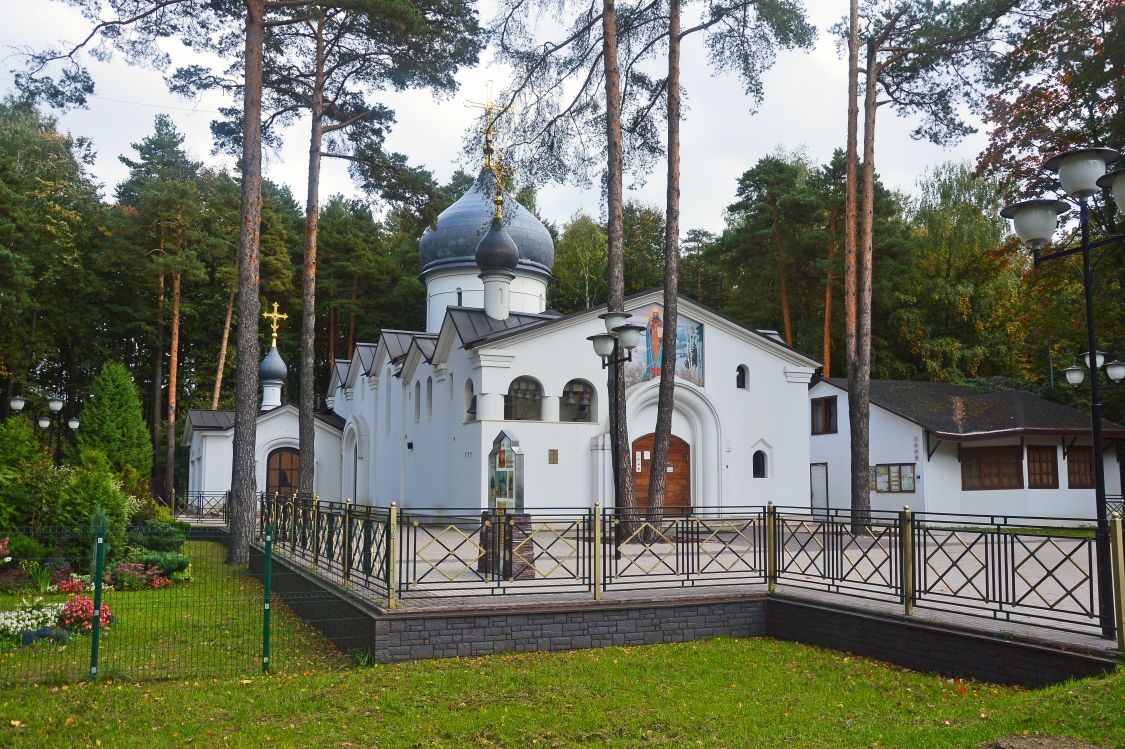 Церковь Владимира, митрополита Киевского в Болшеве (новая), Королёв (Пушкинский район и гг. Ивантеевка, Королёв, Московская область). общий вид в ландшафте