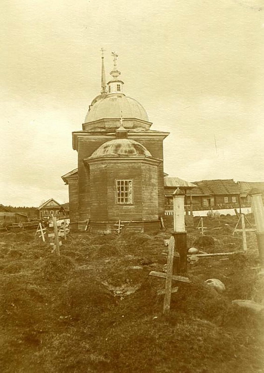 Церковь Рождества Христова, Аксентьевская (Верхний Конец) (Бабаевский район, Вологодская область). архивная фотография, Фото 1930 года из фондов Череповецкого музейного объединения. Авторы Н.Г. Голубцов и А.Н. Павлов