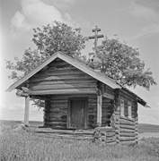 Часовня Георгия Победоносца, Фото 1943 года с сайта www.finna.fi. Автор Väinö Kaukonen<br>, Терманы, Медвежьегорский район, Республика Карелия