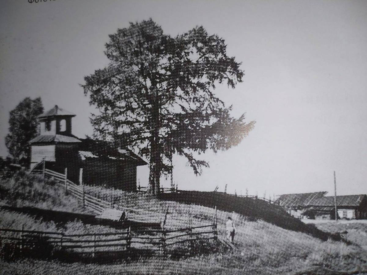 https://vk.ru/wall-190988411_3958, архивная фотография. Часовня Илии Пророка, Выставка (Красноборский район, Архангельская область)