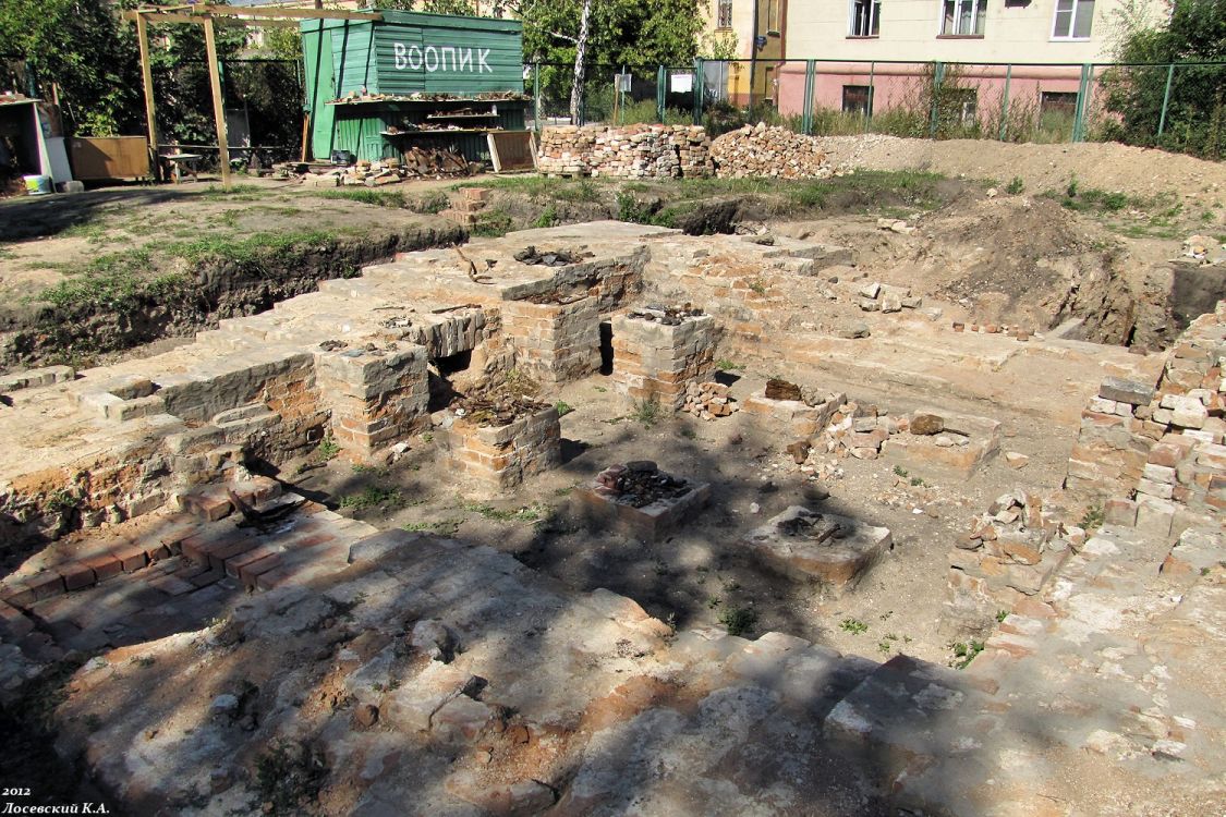 Омск. Собор Воскресения Христова (утраченный). документальные фотографии, Раскопанный археологами фундамент старого собора