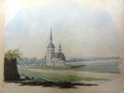 Церковь Спаса Нерукотворного Образа, Рисунок 1830 года из фондов Государственного Эрмитажа. Автор Александр Иванович Одоевский<br>, Укыр, Еравнинский район, Республика Бурятия