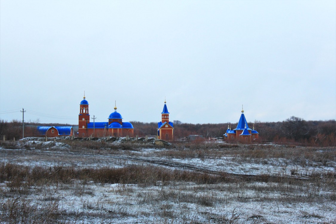 Покровский Александро-Чагринский монастырь, Чагринский (Красноармейский район, Самарская область). общий вид в ландшафте