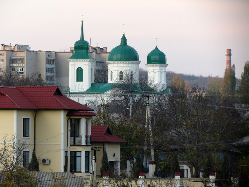 Сороки. Церковь Димитрия Солунского. общий вид в ландшафте