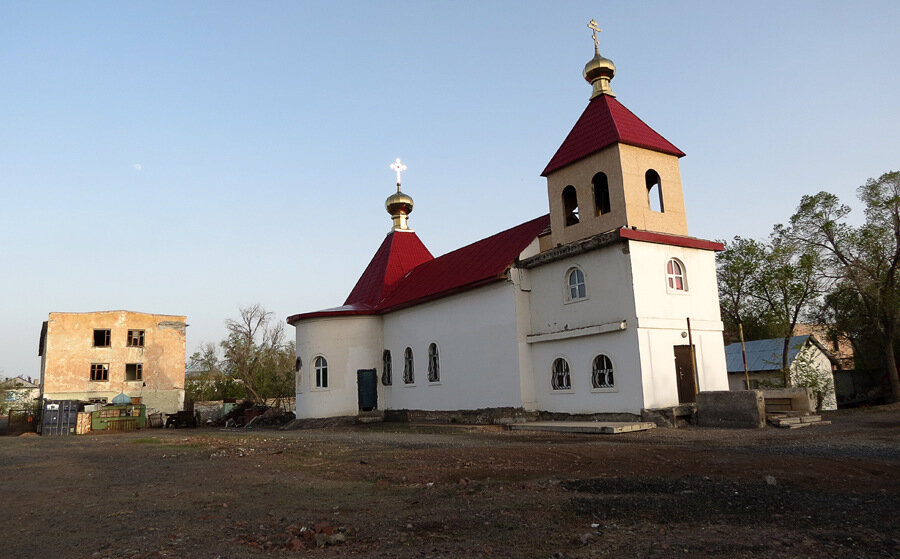Церковь Александра Невского, Приозёрск (Карагандинская область, Казахстан). общий вид в ландшафте