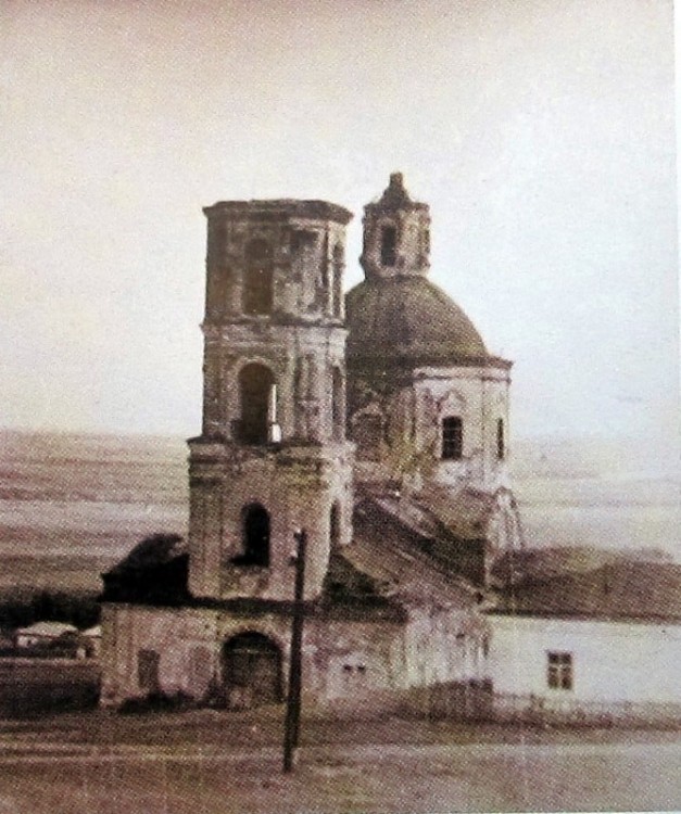 Церковь Покрова Пресвятой Богородицы (старая), Костёнки (Хохольский район, Воронежская область). архивная фотография, Частная коллекция. Фото 1950-х годов