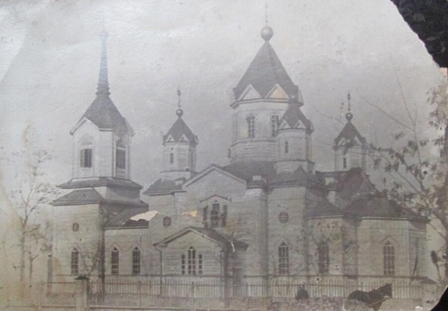 Церковь Троицы Живоначальной (старая), Должанская (Ейский район, Краснодарский край). архивная фотография, Фото нач. 20 в. из собрания Ейского краеведческого музея