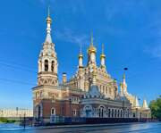 Церковь иконы Божией Матери "Всех скорбящих Радость" в Стеклянном городке (новая), Вид с северо-запада<br>, Санкт-Петербург, Санкт-Петербург, г. Санкт-Петербург