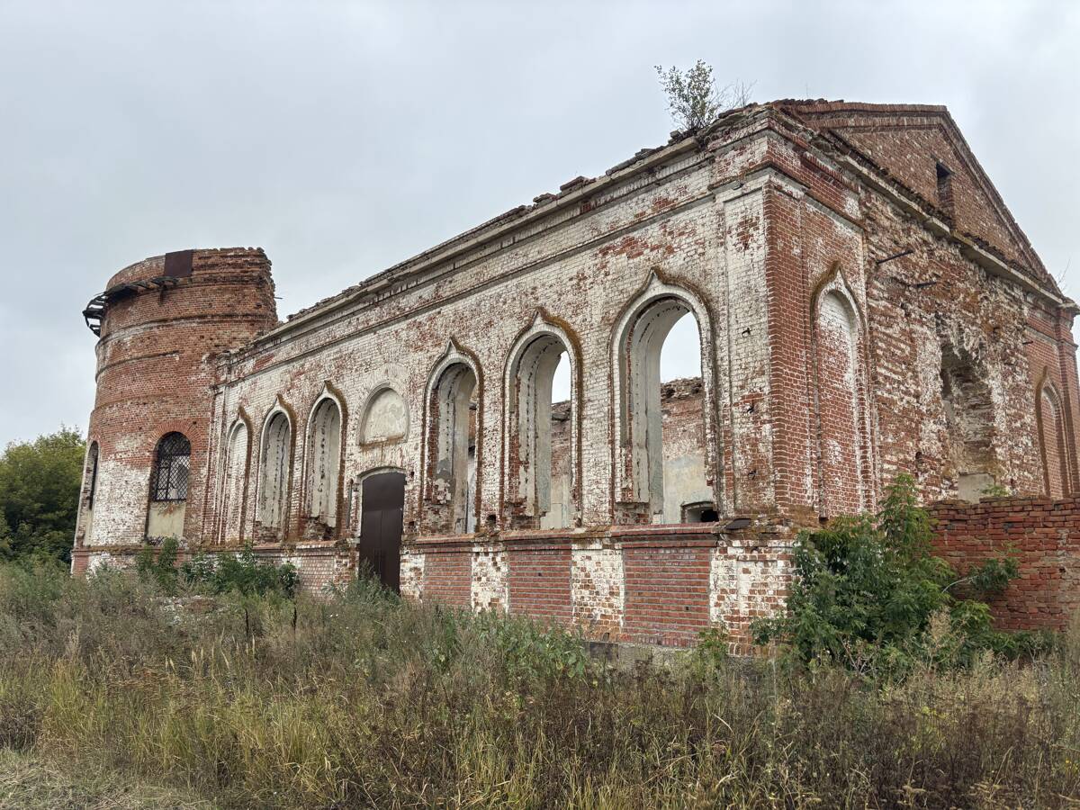 Церковь Казанской иконы Божией Матери, Новопокровское (Балашовский район, Саратовская область). общий вид в ландшафте