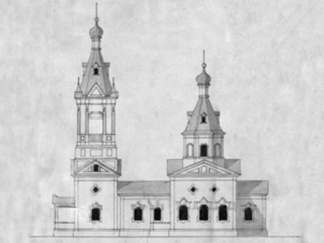 Церковь Михаила Архангела в Новом Сулаке, Сулак (Краснопартизанский район, Саратовская область). графика, Проект реконструкции (1903), источник: saratovregion.ucoz.ru/region/krasnopartizanskiy/sulak