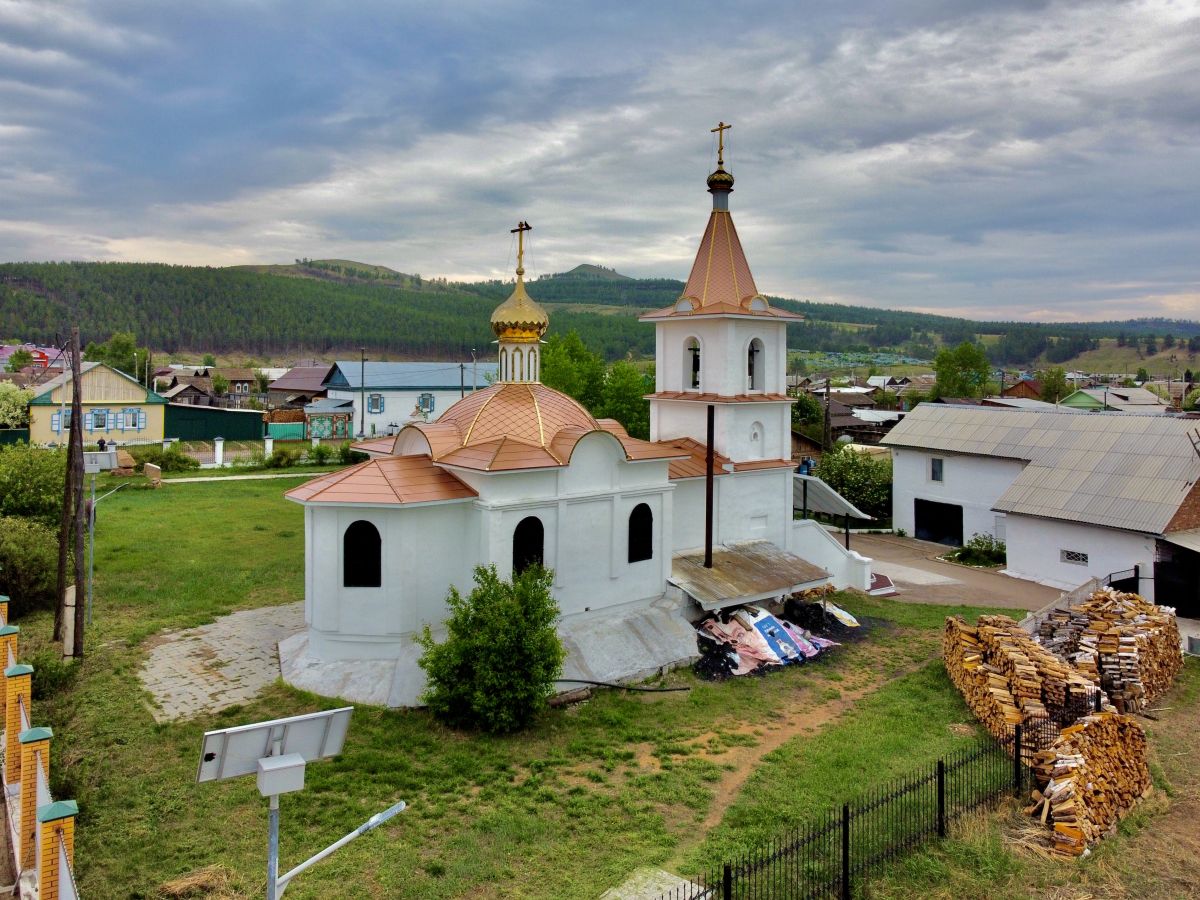 Церковь Воздвижения Креста Господня, Тарбагатай (Тарбагатайский район, Республика Бурятия). фасады, Вид с СВ