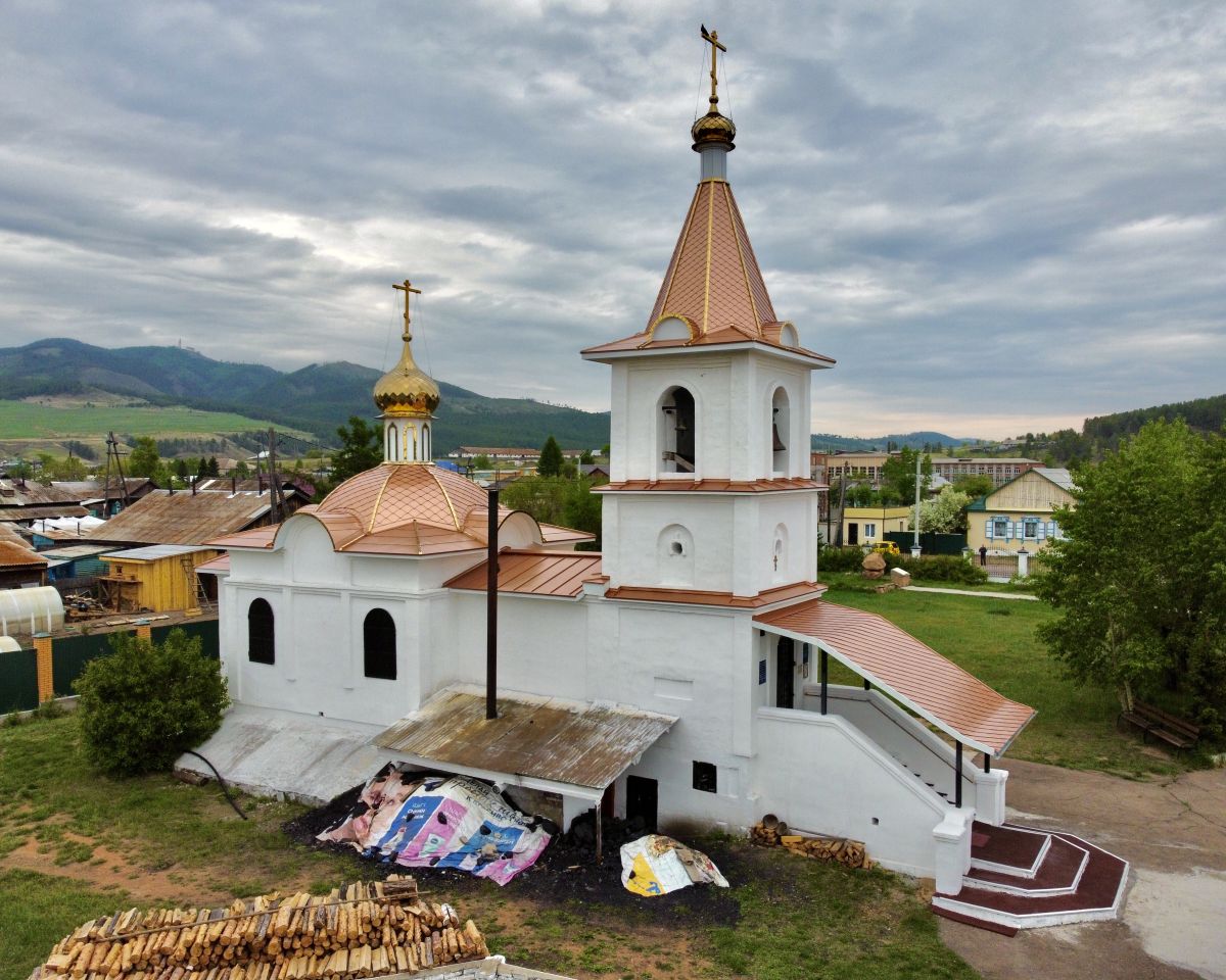 Церковь Воздвижения Креста Господня, Тарбагатай (Тарбагатайский район, Республика Бурятия). фасады, Вид с СЗ
