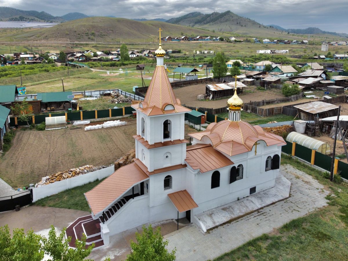 Церковь Воздвижения Креста Господня, Тарбагатай (Тарбагатайский район, Республика Бурятия). фасады, Вид с ЮЗ