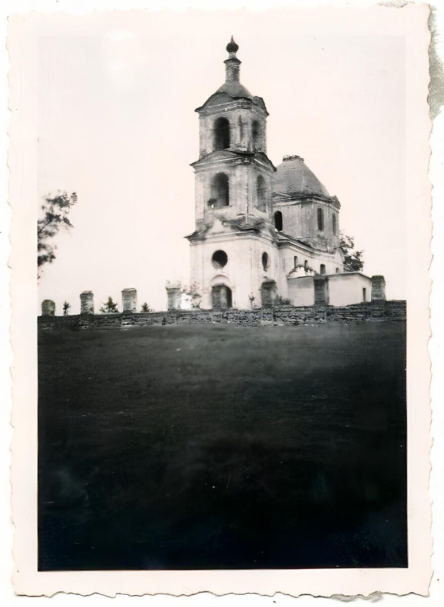 Церковь Казанской иконы Божией Матери, Лучеса (Починковский район, Смоленская область). архивная фотография, Вид с северо-запада. Фото 1941 г. с аукциона e-bay.de
