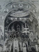 Церковь Михаила и Гавриила Архангелов, Интерьер храма. Частная коллекция. Фото 1950-х годов<br>, Делени, Бакэу, Румыния