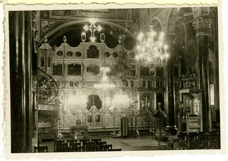 Интерьер собора. Фото 1941 г. с аукциона e-bay.de, архивная фотография. Собор Иоанна Предтечи, Плоешти (Прахова, Румыния)