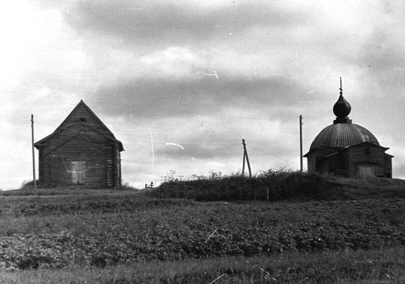 Храмовый комплекс Николо-Чухчеремского погоста, Поташевская (Чухчерьма) (Холмогорский район, Архангельская область). архивная фотография, Фото из паспорта ОКН, 1975