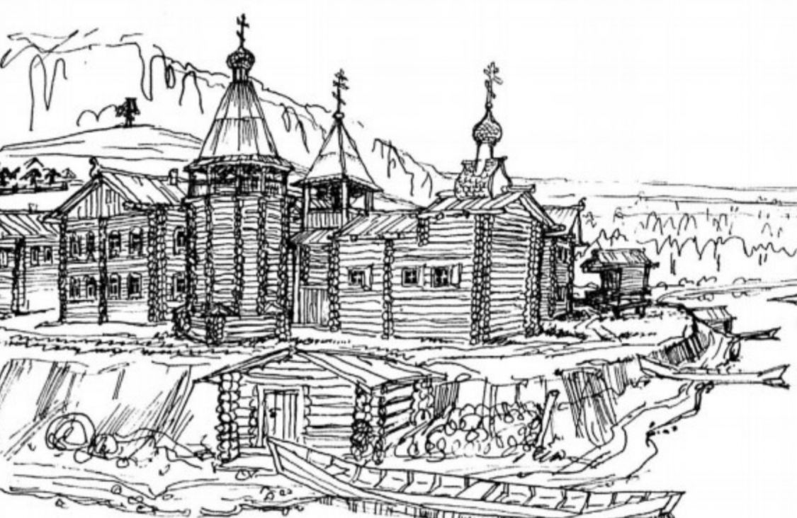Неизвестная часовня, Омелино (Цилемский скит), урочище (Усть-Цилемский район, Республика Коми). дополнительная информация, Рисунок П.Лешукова
