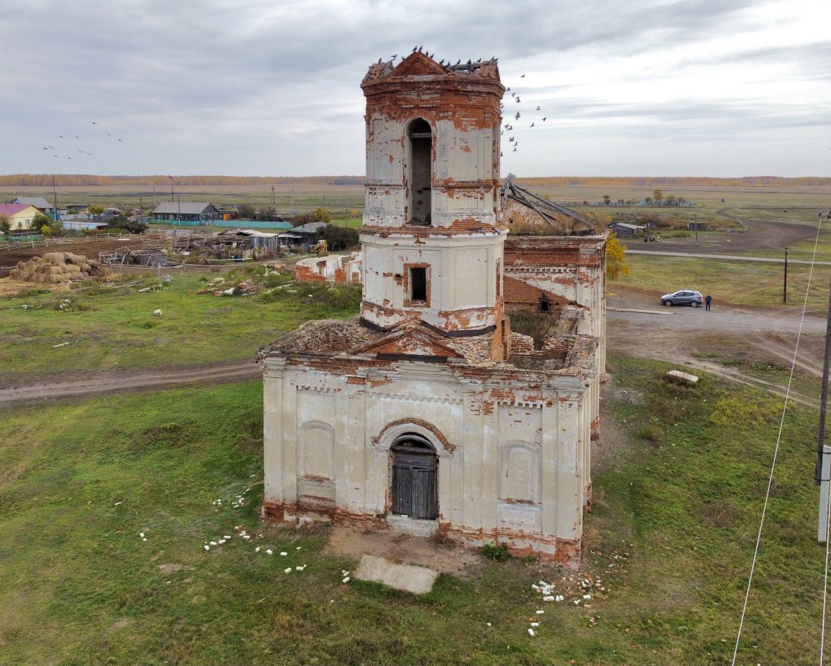 Дубровное. Церковь Спаса Преображения. фасады, Вид с запада