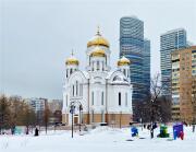 Церковь Кирилла и Мефодия в Ростокине, Вид от временной церкви<br>, Москва, Северо-Восточный административный округ (СВАО), г. Москва