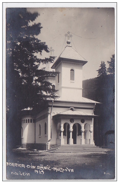 Церковь Илии Пророка, Слэник-Молдова (Бакэу, Румыния). архивная фотография, Почтовая фотооткрытка 1929 г.