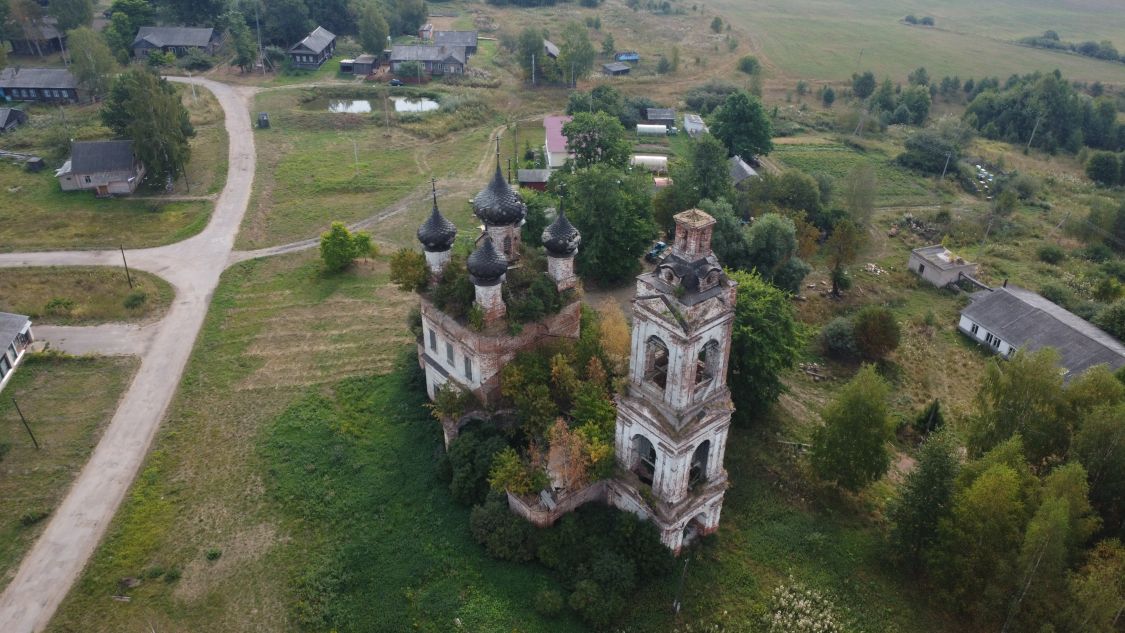 Церковь Введения во храм Пресвятой Богородицы, Буяково (Сусанинский район, Костромская область). общий вид в ландшафте