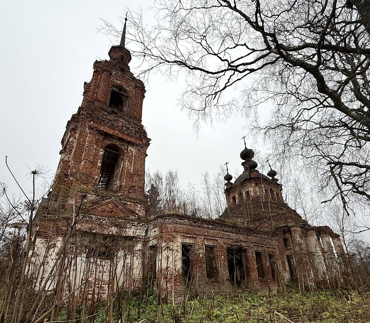 Вид с юго-запада, фасады. Церковь Троицы Живоначальной, Троицкое (Сусанинский район, Костромская область)
