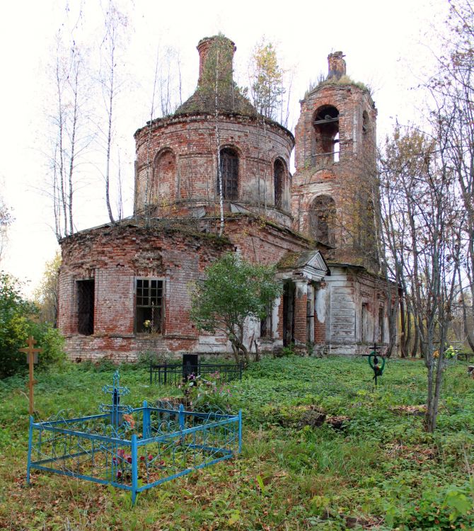 Церковь Казанской иконы Божией Матери, Носково (Сусанинский район, Костромская область). общий вид в ландшафте