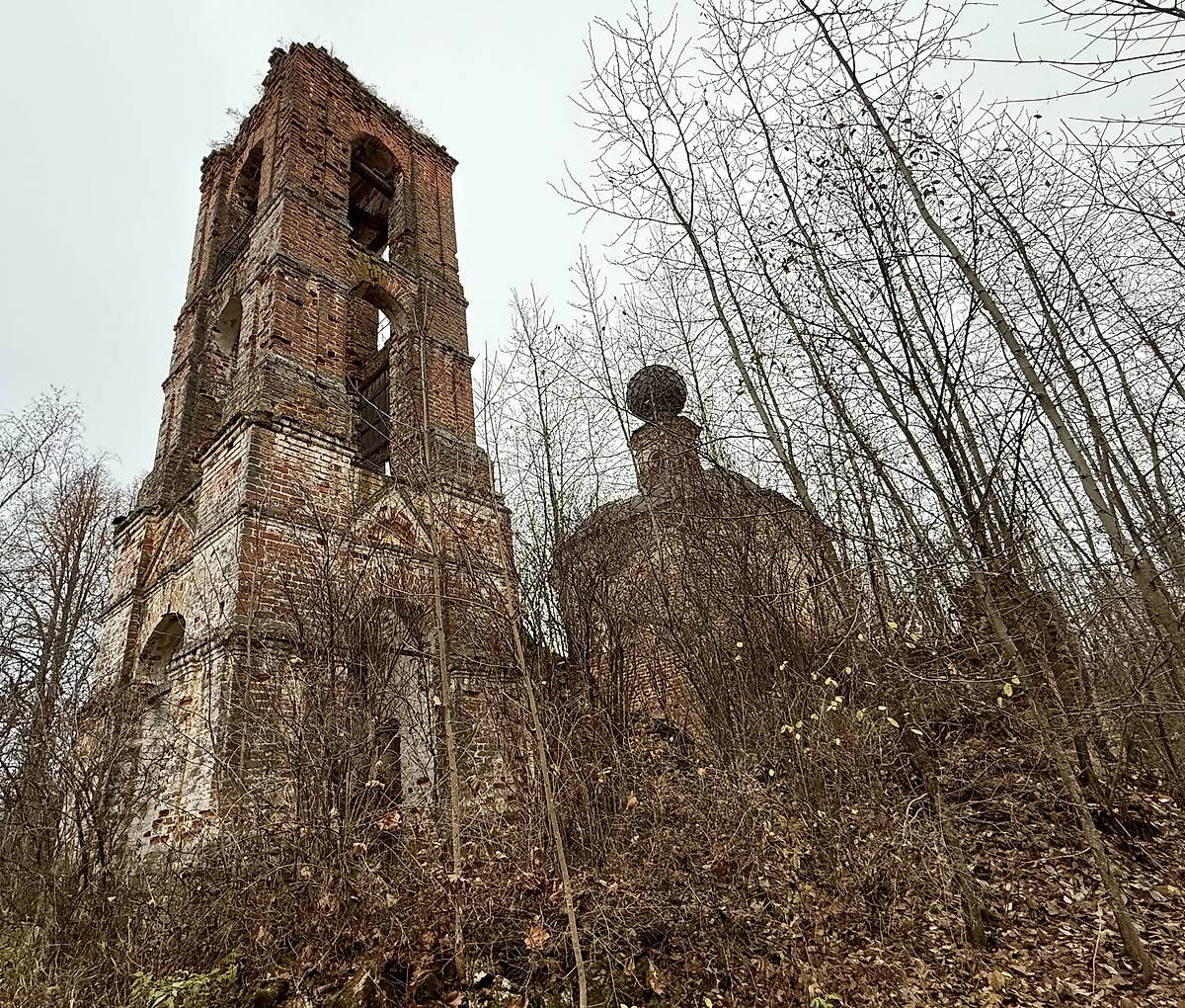 Вид с юго-запада, фасады. Церковь Богоявления Господня, Мышкино (Сусанинский район, Костромская область)