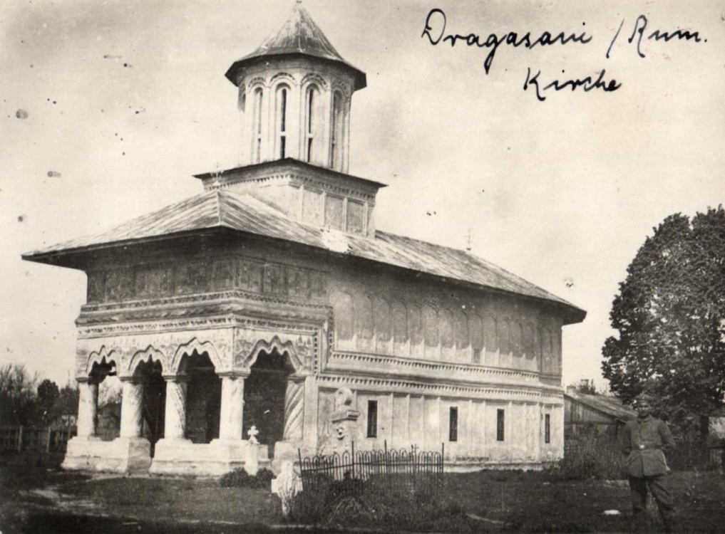 Церковь Илии Пророка, Дрэгэшани (Вылча, Румыния). архивная фотография, Почтовая фотооткрытка 1917 г.