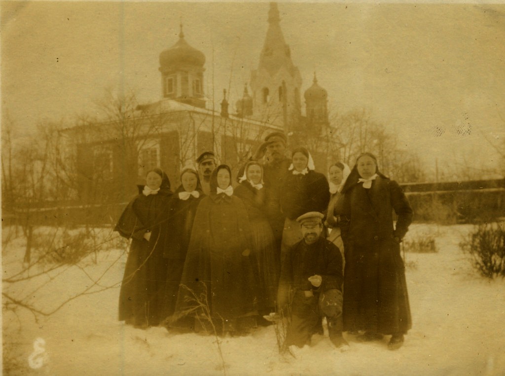 Церковь Казанской иконы Божией Матери, Паневежис (Паневежский уезд, Литва). архивная фотография, Уникальный ракурс со стороны алтаря. Тиражная почтовая открытка 1916 г.
