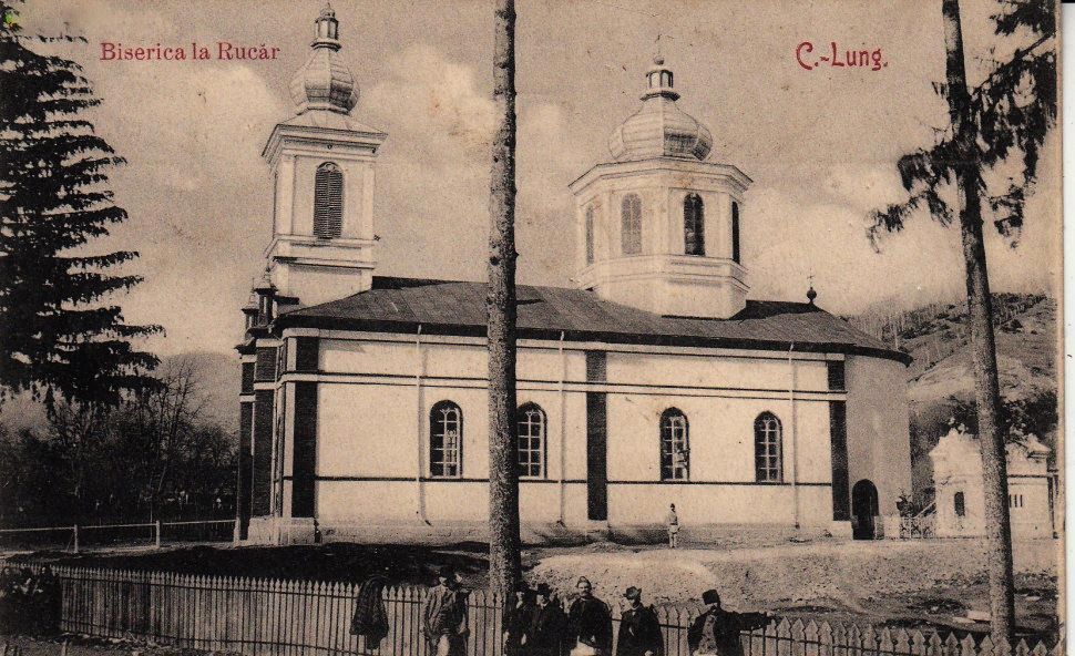 Церковь Успения Пресвятой Богородицы, Рукэр (Арджеш, Румыния). архивная фотография, Тиражная почтовая открытка 1900-х годов