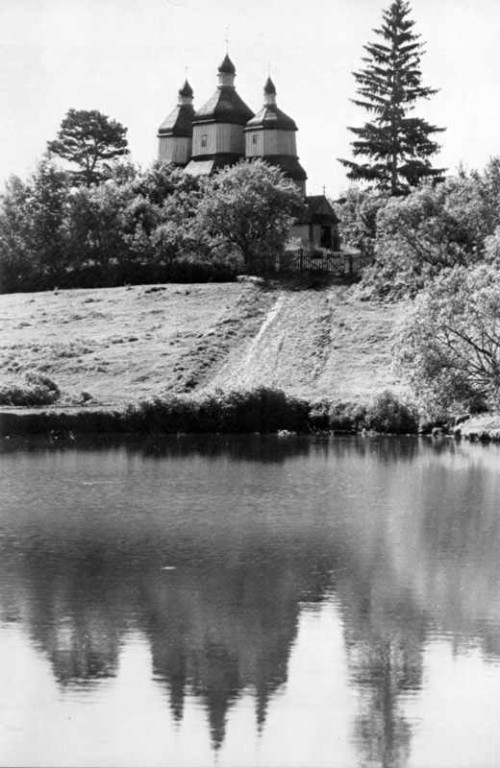 Церковь Михаила Архангела, Вороновица (Винницкий район, Украина, Винницкая область). архивная фотография, Опубликовано: Titus D. Hewryk «Masterpieces in wood: houses of worship in Ukraine». – New York, 1987, № 2. (Титус Д. Хеврик «Шедевры из дерева: молельные дома Украины». – Нью-Йорк, 1987, № 2)
