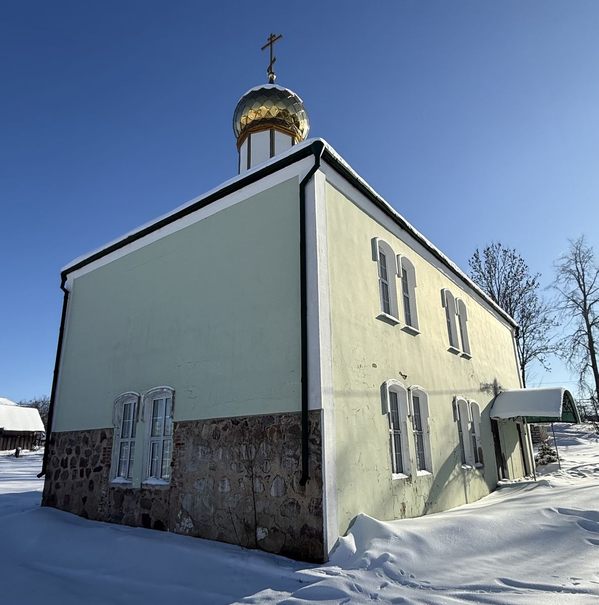 Вид с запада, фасады. Церковь Анны Праведной, Першаи (Воложинский район, Беларусь, Минская область)