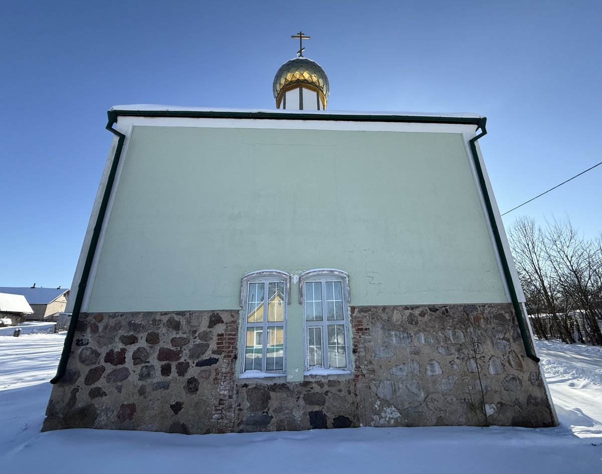 Вид с северо-запада, фасады. Церковь Анны Праведной, Першаи (Воложинский район, Беларусь, Минская область)