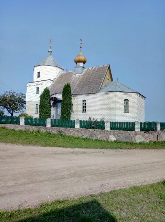 Пестуны. Церковь Михаила Архангела. общий вид в ландшафте