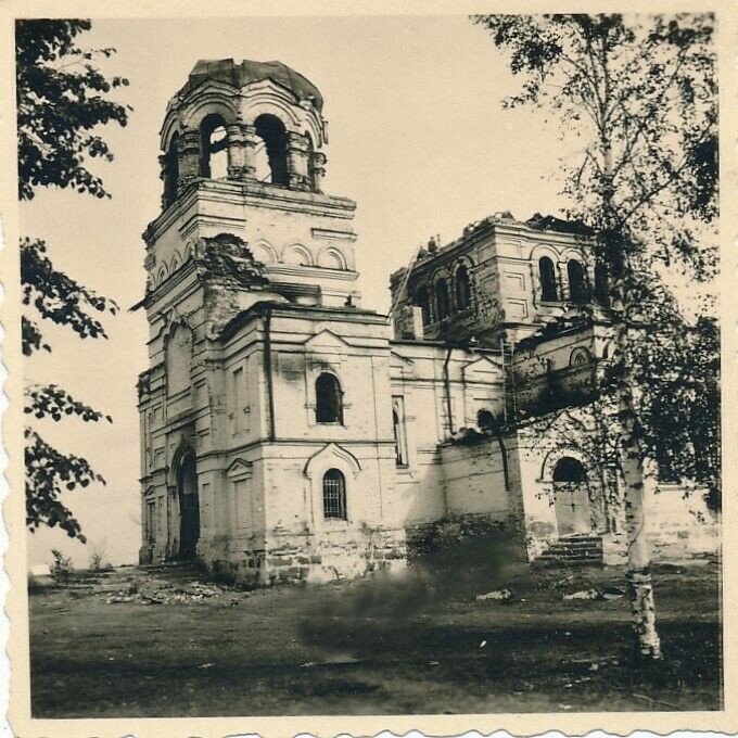 Церковь Покрова Пресвятой Богородицы (утраченная), Пески (Шимский район, Новгородская область). архивная фотография, Фото 1941 г. с аукциона e-bay.de