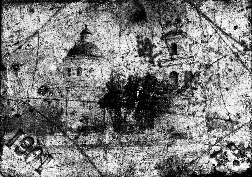Церковь Воздвижения Креста Господня (утраченная), Новосёловка (Харьковский район, Украина, Харьковская область). архивная фотография, Единственное сохранившееся фото храма 1901 г. Частная коллекция