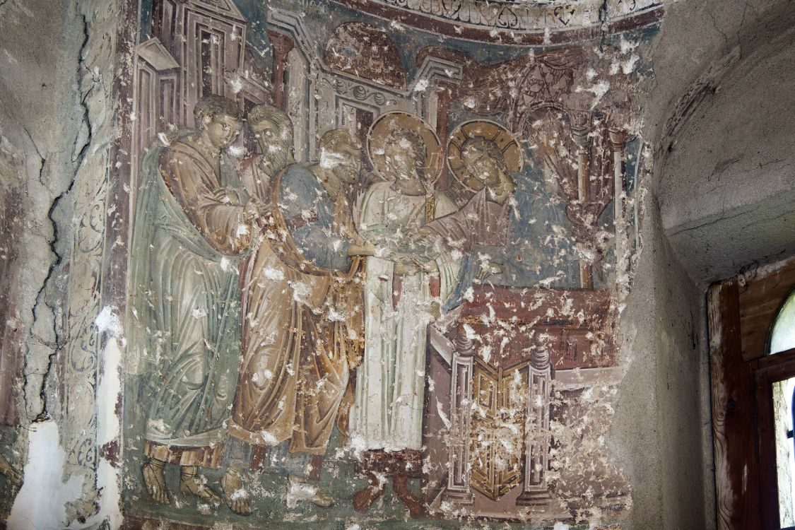 Церковь Николая Чудотворца, Люботен (Северная Македония, Прочие страны). интерьер и убранство, Евхаристия. Фреска XIV в.