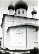 Церковь Преображения Господня, Апсида церкви. Фото 1912 г. из фондов Российского этнографического музея. (ГК № 38772925)<br>, Усадище (Заболотье), Волховский район, Ленинградская область