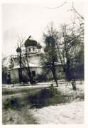 Церковь Преображения Господня, Редкий ракурс со стороны алтаря. Фото 1941 г. с аукциона e-bay.de<br>, Усадище (Заболотье), Волховский район, Ленинградская область