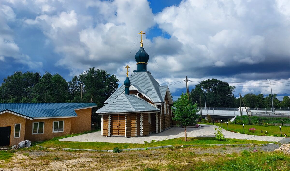 Церковь Михаила Архангела, Чална (Пряжинский район, Республика Карелия). общий вид в ландшафте