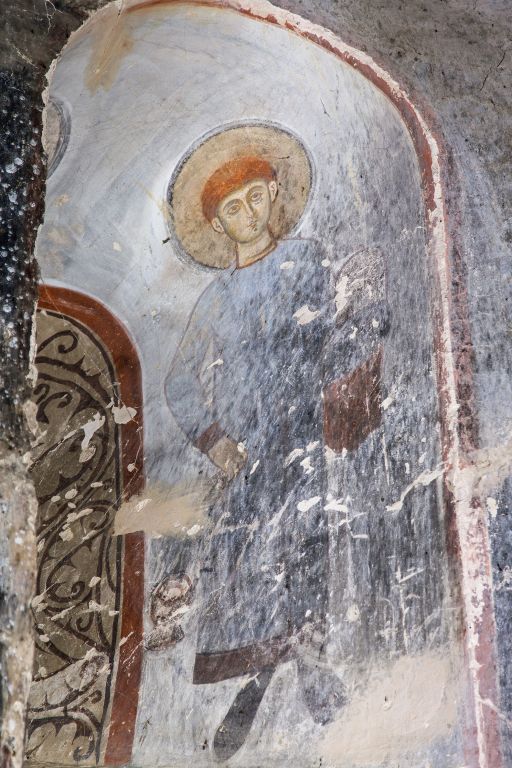 Икорта. Церковь Архангела Михаила. интерьер и убранство, фреска в откосе северного окна