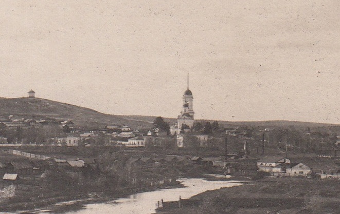 Церковь Казанской иконы Божией Матери (старая), Екатеринбург (Екатеринбург (МО город Екатеринбург), Свердловская область). архивная фотография, Вид с восточной стороны. Почтовая фотооткрытка 1900-х годов