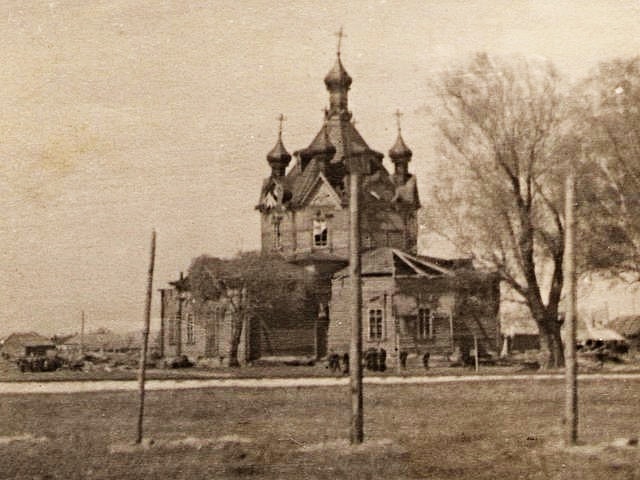 Церковь Николая Чудотворца, Заборье (Красногорский район, Брянская область). архивная фотография, Частная коллекция. Фото 1940-х годов