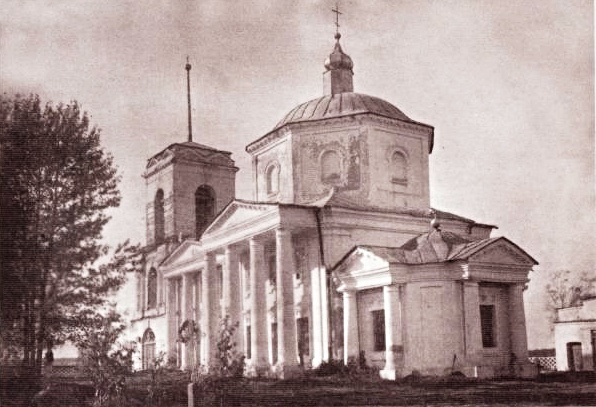 Церковь Успения Пресвятой Богородицы, Селецкое (Сафоновский район, Смоленская область). архивная фотография, Единственное сохранившееся фото храма 1910-х годов
