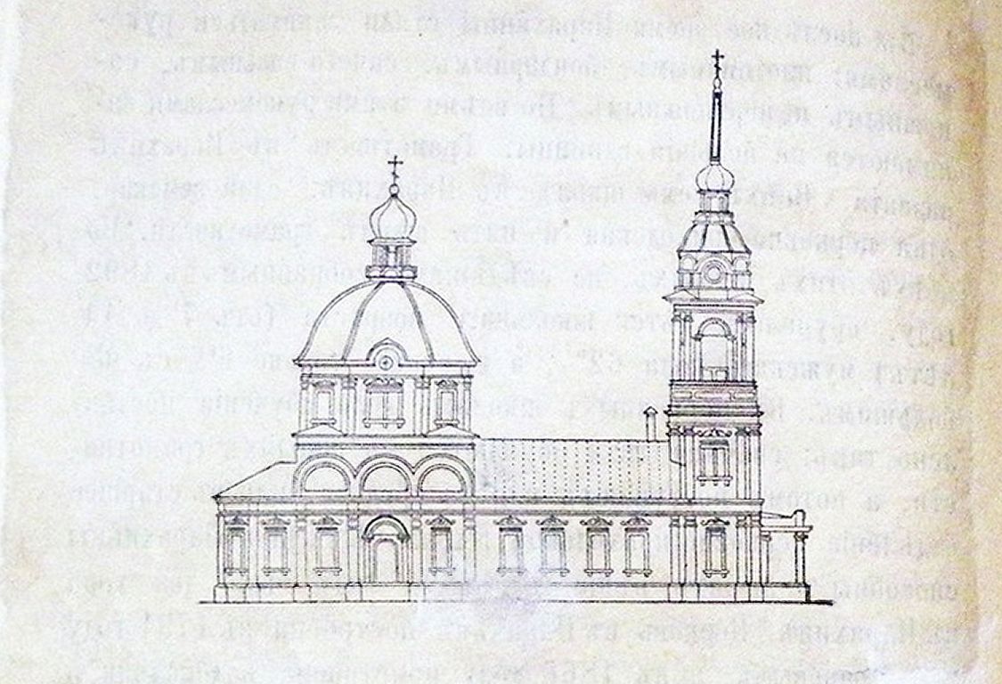 Церковь Параскевы Пятницы, Гусь-Парахино (Гусь-Хрустальный район и г. Гусь-Хрустальный, Владимирская область). графика, Северный фасад