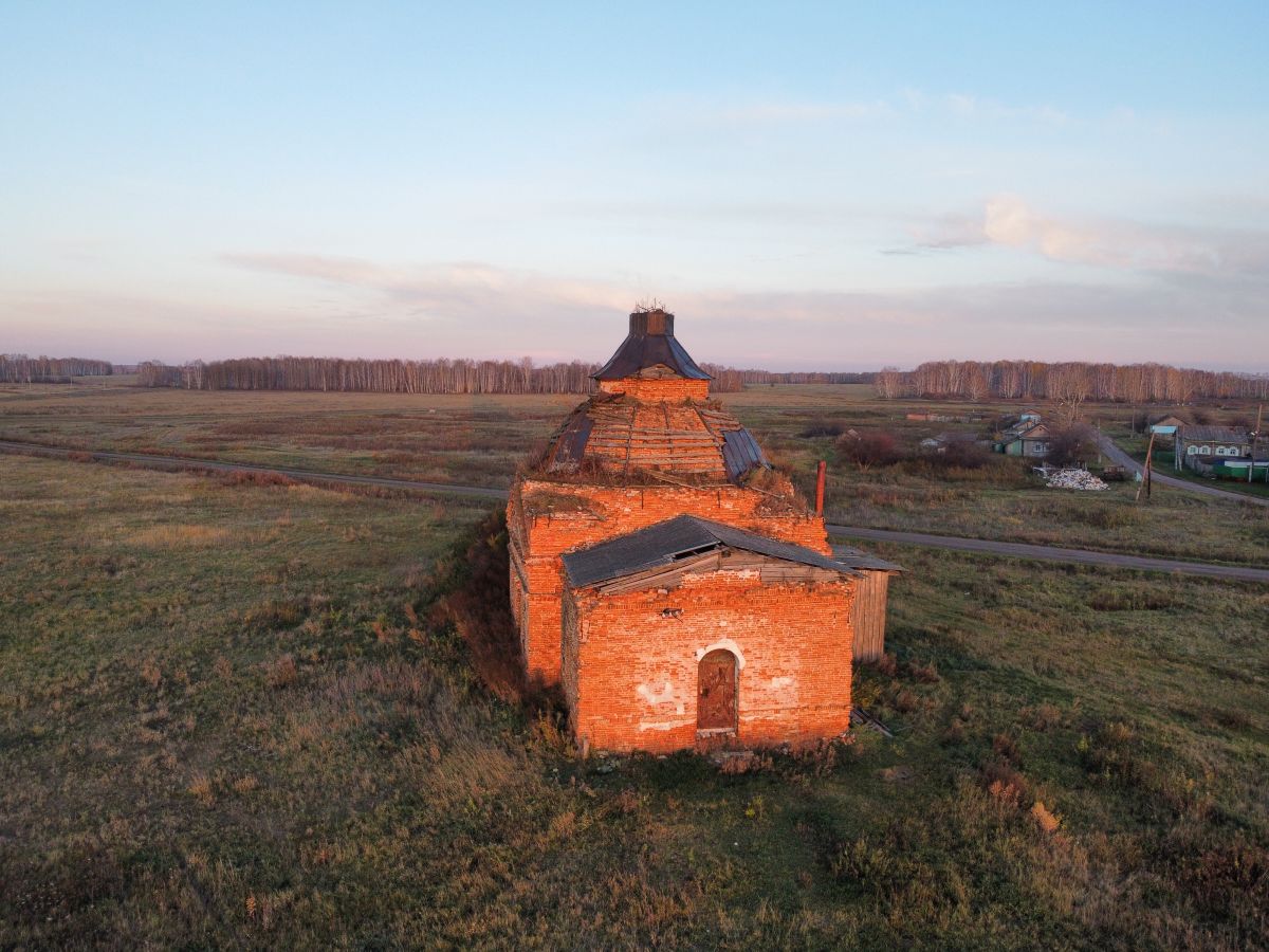 Церковь Георгия Победоносца, Фирсова (Абатский район, Тюменская область). фасады, Вид с запада